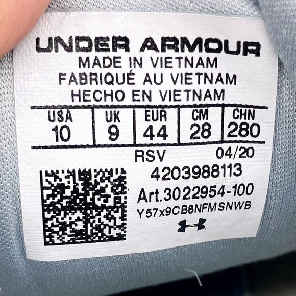 Under Armour Men's Essential Sportstyle Running Sneakers Grey Size 10 - Picture 7 of 9